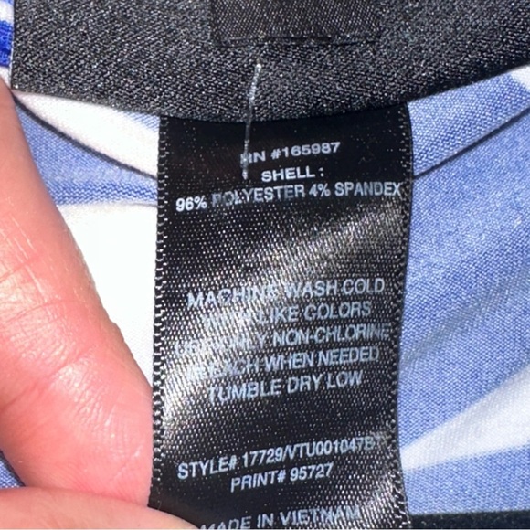 PRINTED DRESS -  BLUE/White dress - Picture 7 of 7